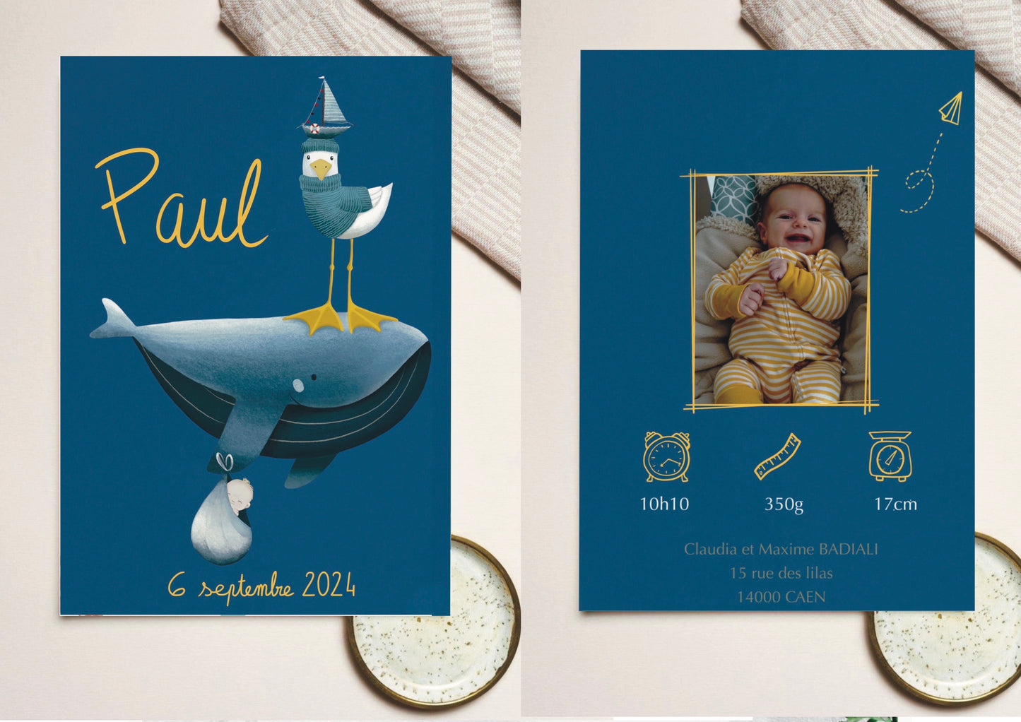 Faire-part de naissance "La baleine"