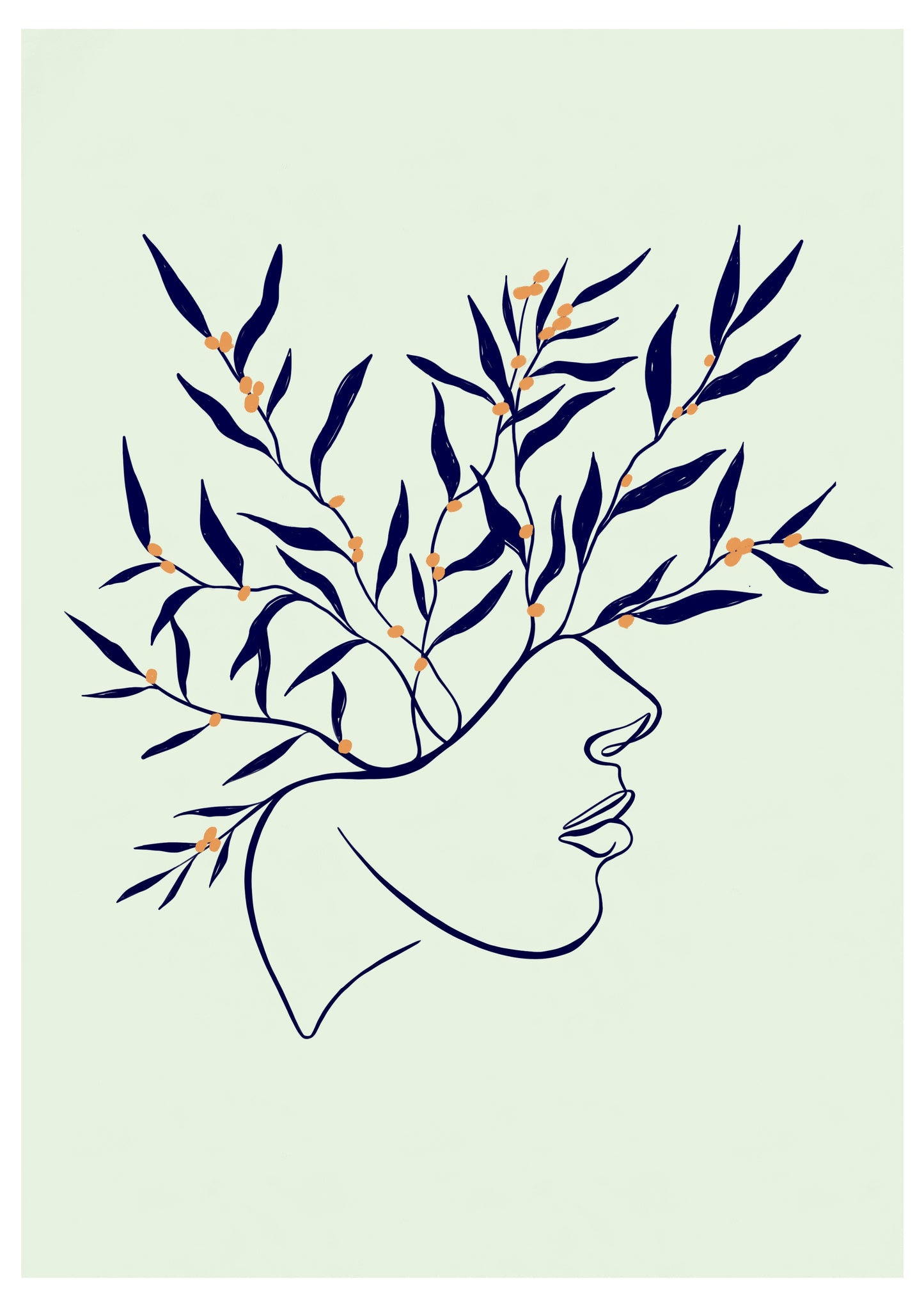 Print « La tête en fleurs »