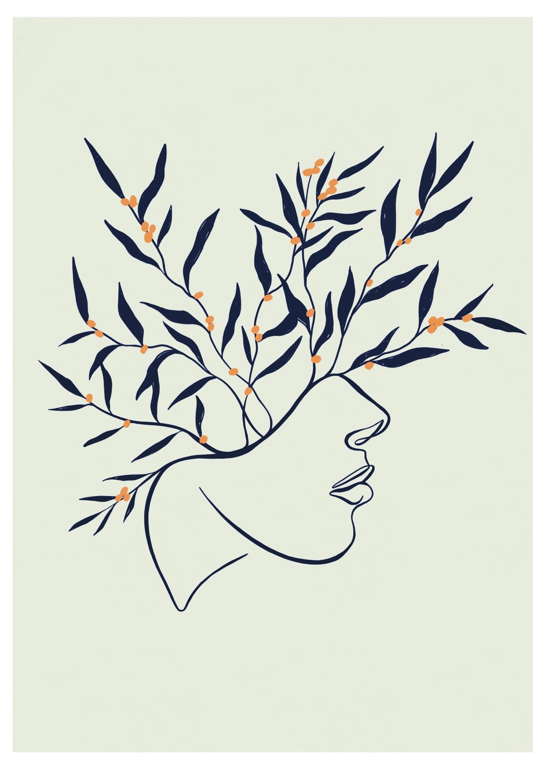 Print « La tête en fleurs »