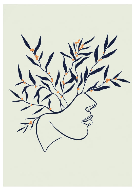 Print « La tête en fleurs »