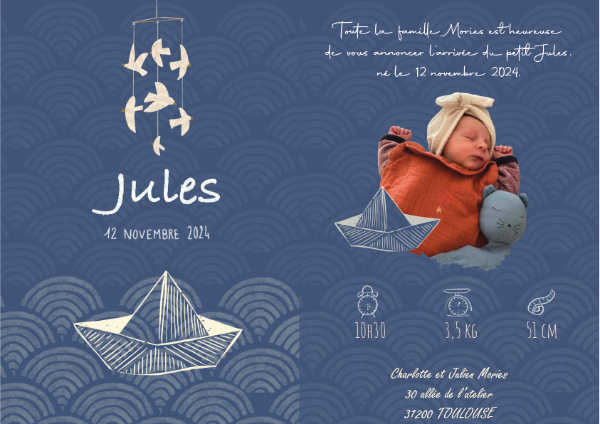 Faire-Part de naissance "Jules"