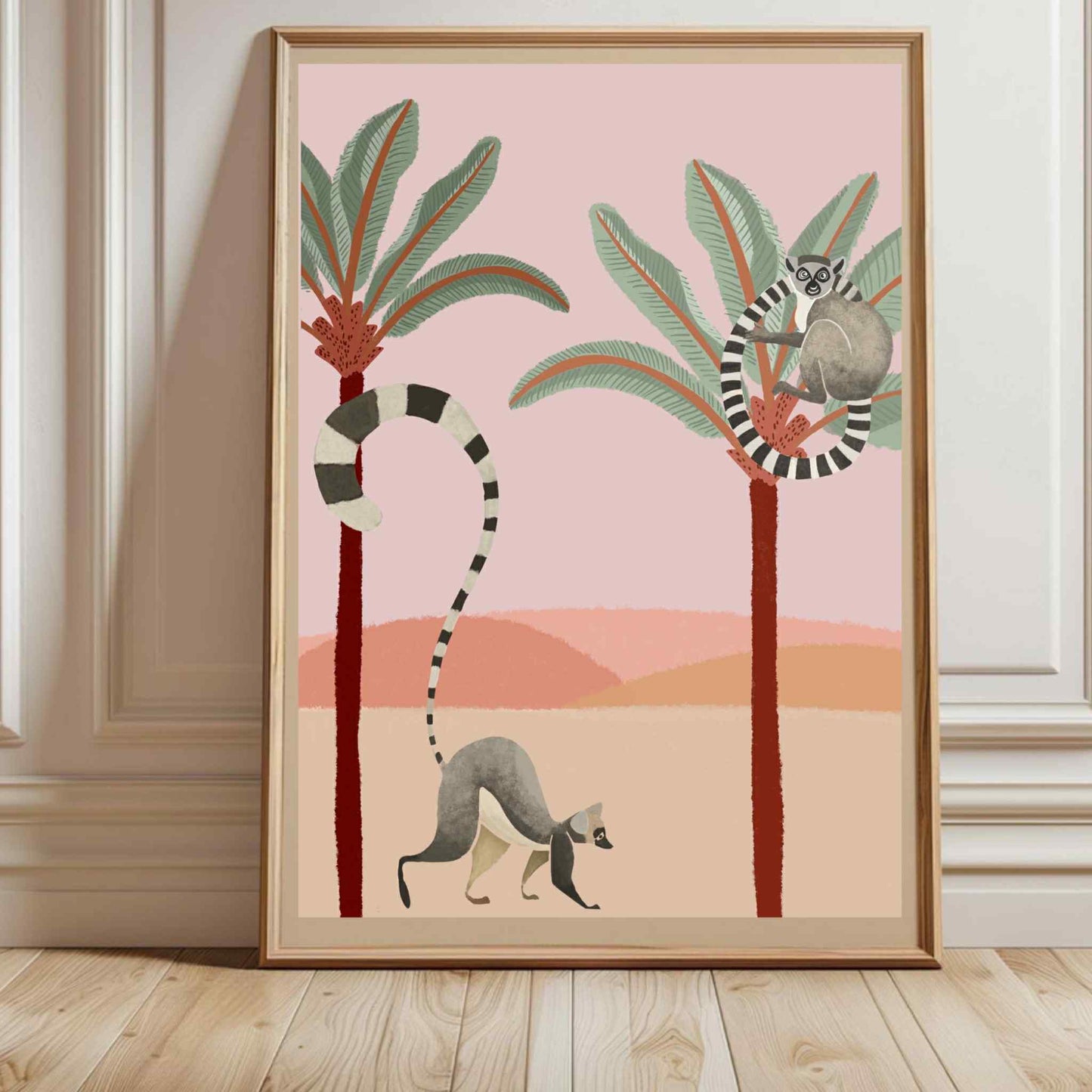 Illustration A4 "Les lémuriens"